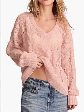 Lucky Brand Open Cable Stitch Sweater Size M